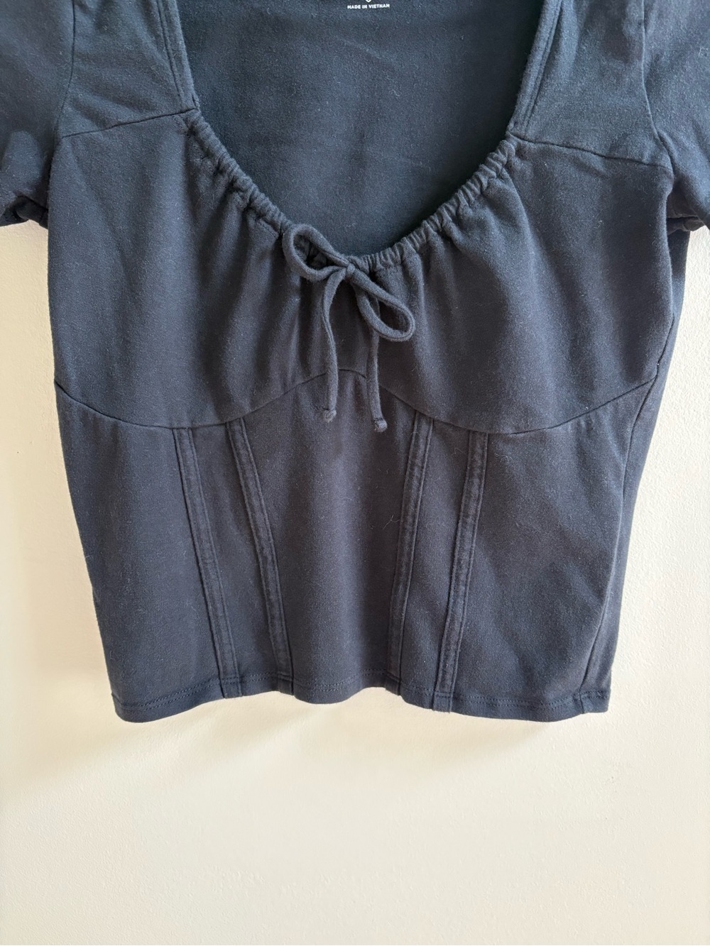 Hollister Black Corset Style Sweetheart Tie Top XS - Picture 4 of 6